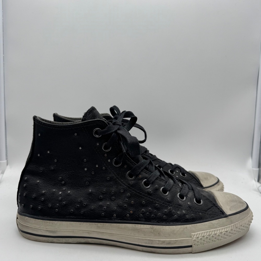 Converse john Varvatos Mini Stud Hi All Star Black Leather Studded High Top 9.5